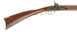 Frontier Longrifle,
.50 caliber, 39" barrel,
percussion, walnut, brass, 
used, by Davide Pedersoli